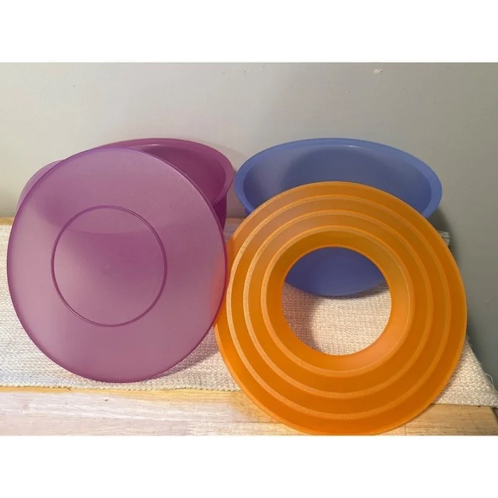 10pc Tupperware Mixing Bowls Lids Colorful Plastic Kitchen‎ Storage Containers